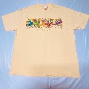Jimmy Buffett 2000 T Shirt Margaritaville Cancun  YELLOW Vintage Parrots XXL EUC